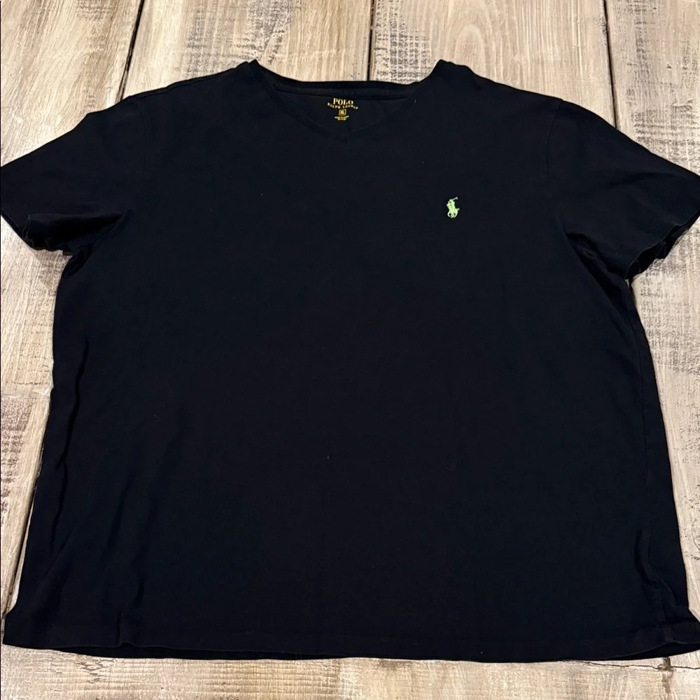 Polo by Ralph Lauren Men's Black Tee with Green Logo - Picture 1 of 9